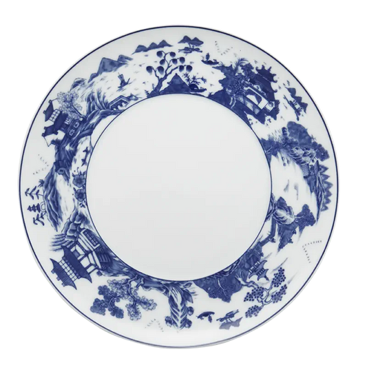 Mottahedeh BLUE SHOU DINNER PLATE W/ PAGODA