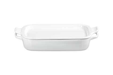 Rectangular Dish with Platter Lid, White