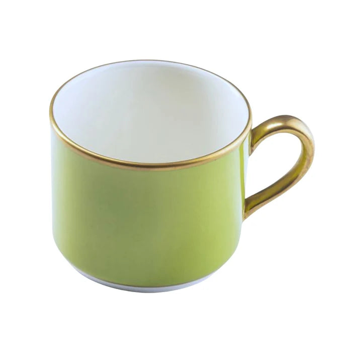 Pickard Ultra-White Georgian ColorSheen Apple Green - Gold Banding - Teacup