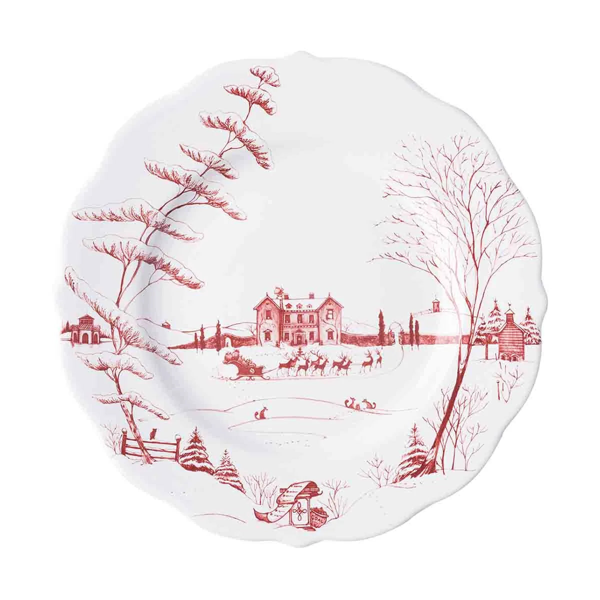 Juliska CE Winter Frolic Dinner Plate - Ruby